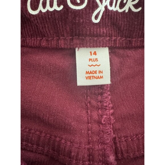 Cat & Jack Girls Skinny Corduroy Low-Rise Jeans Burgundy Sz 14plus XL soft cozy - Picture 7 of 11